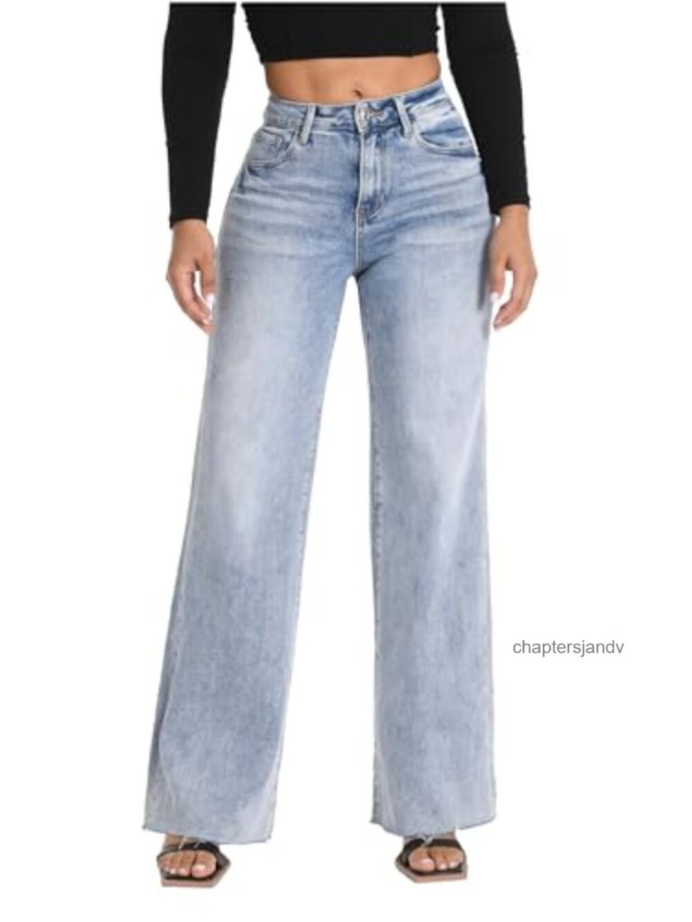 Wide Leg High Waisted Stretchy Baggy Denim Jeans